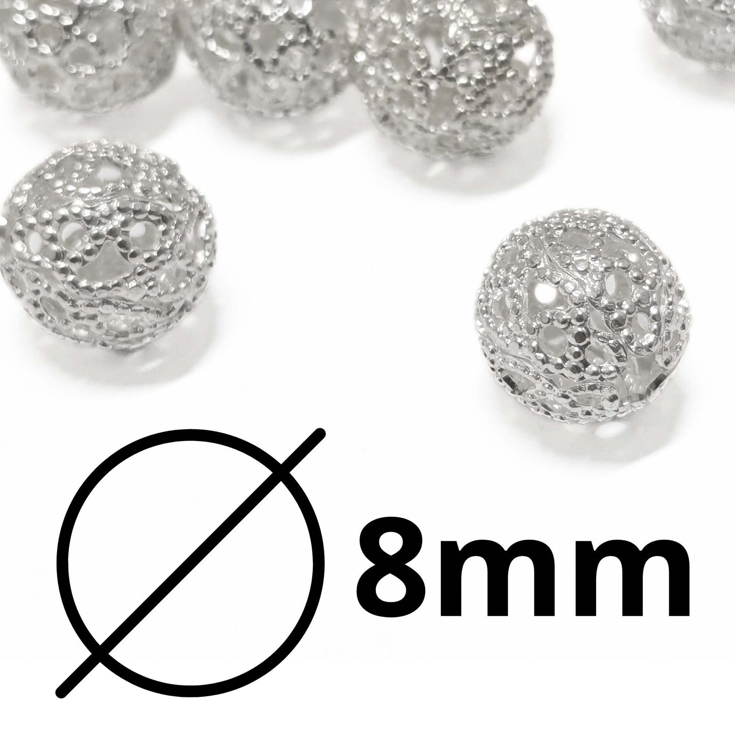 cuentas de metal plateadas para pulseras y collares