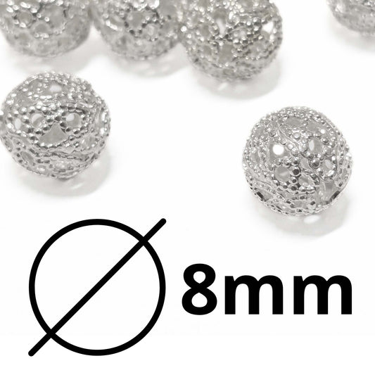 cuentas de metal plateadas para pulseras y collares