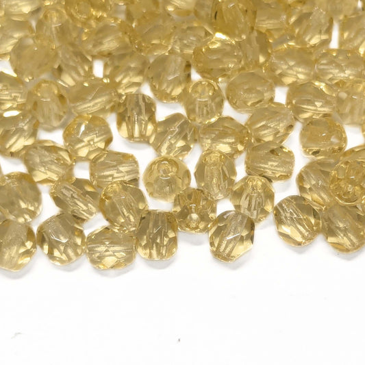 facetadas de cristal checo Light Topaz 4mm