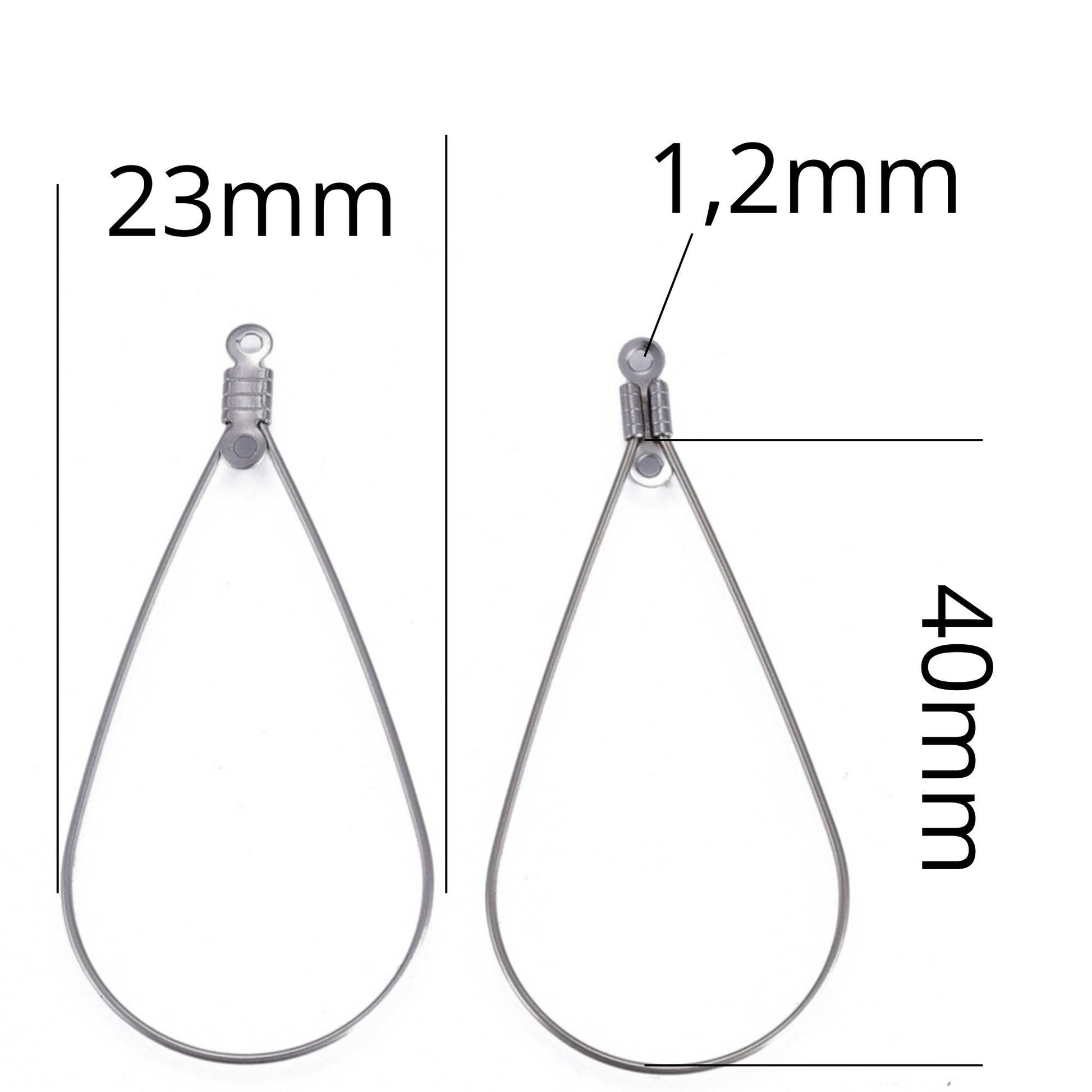 Ganchos para pendientes de acero inoxidable con formas