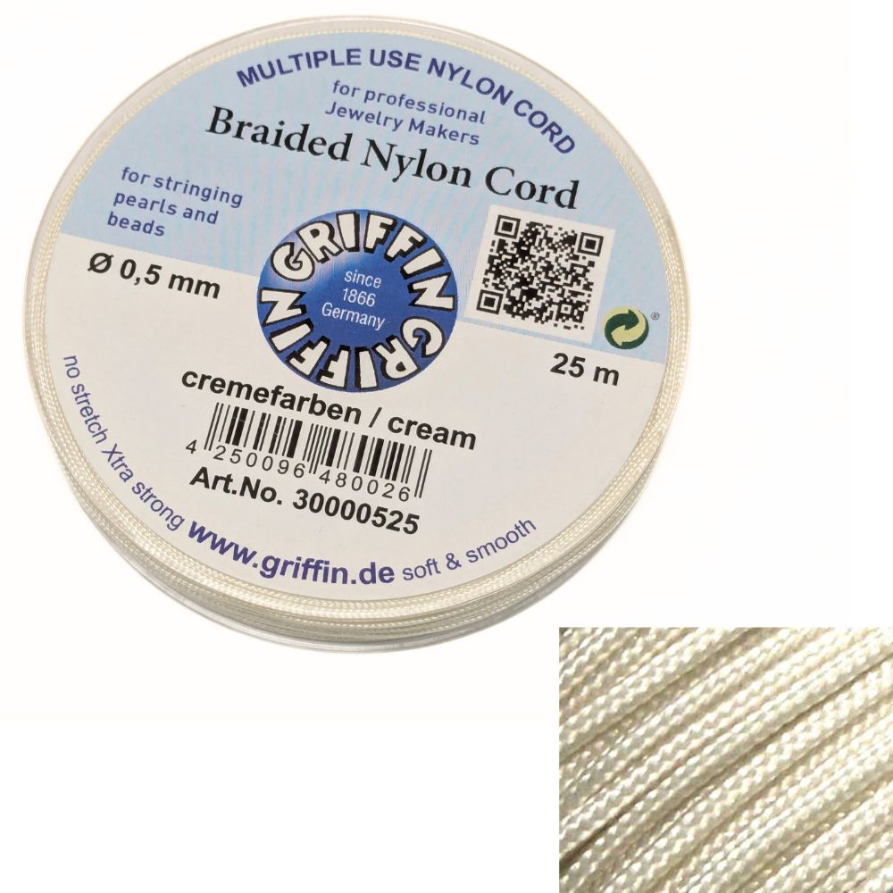 Bobina Hilo Trenzado europeo Griffin 0,5mm Cream 25mts