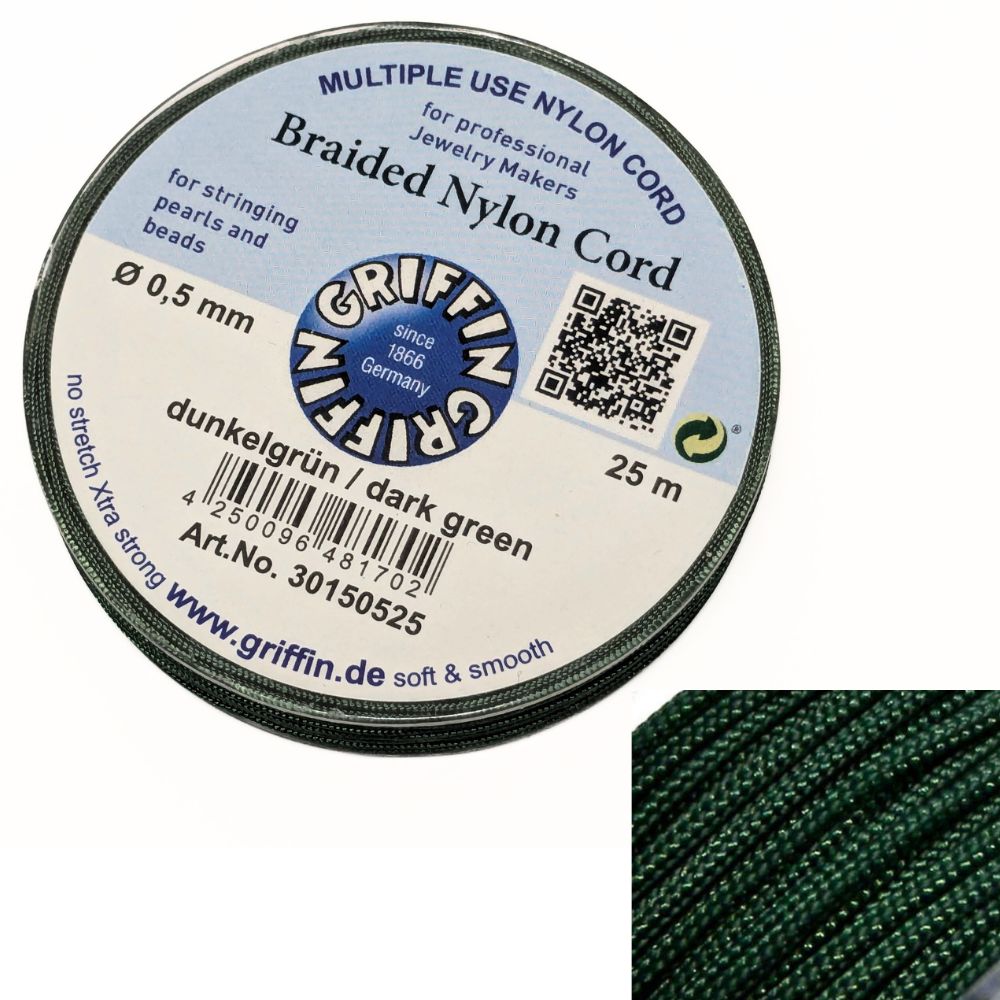 Bobina Hilo Trenzado europeo Griffin 0,5mm Dark Green 25mts