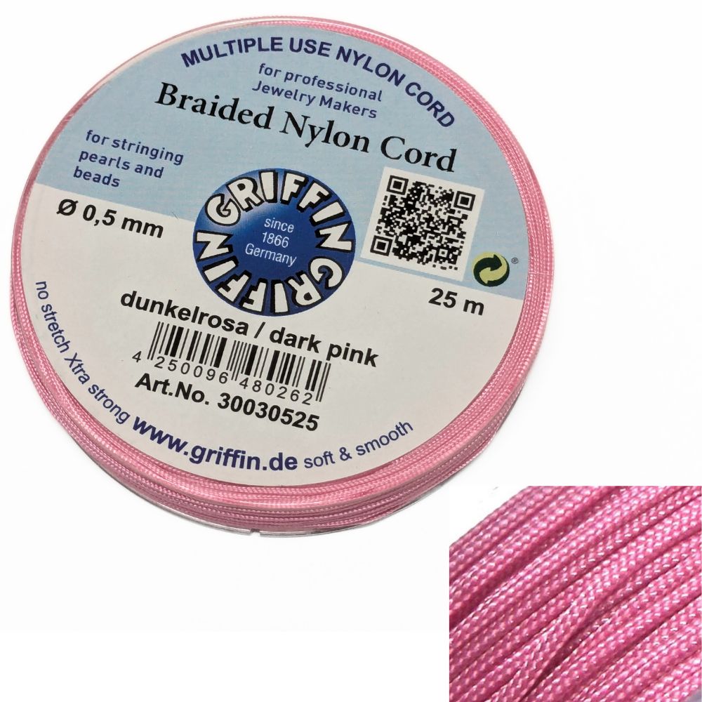 Bobina Hilo Trenzado europeo Griffin 0,5mm Dark Pink 25mts