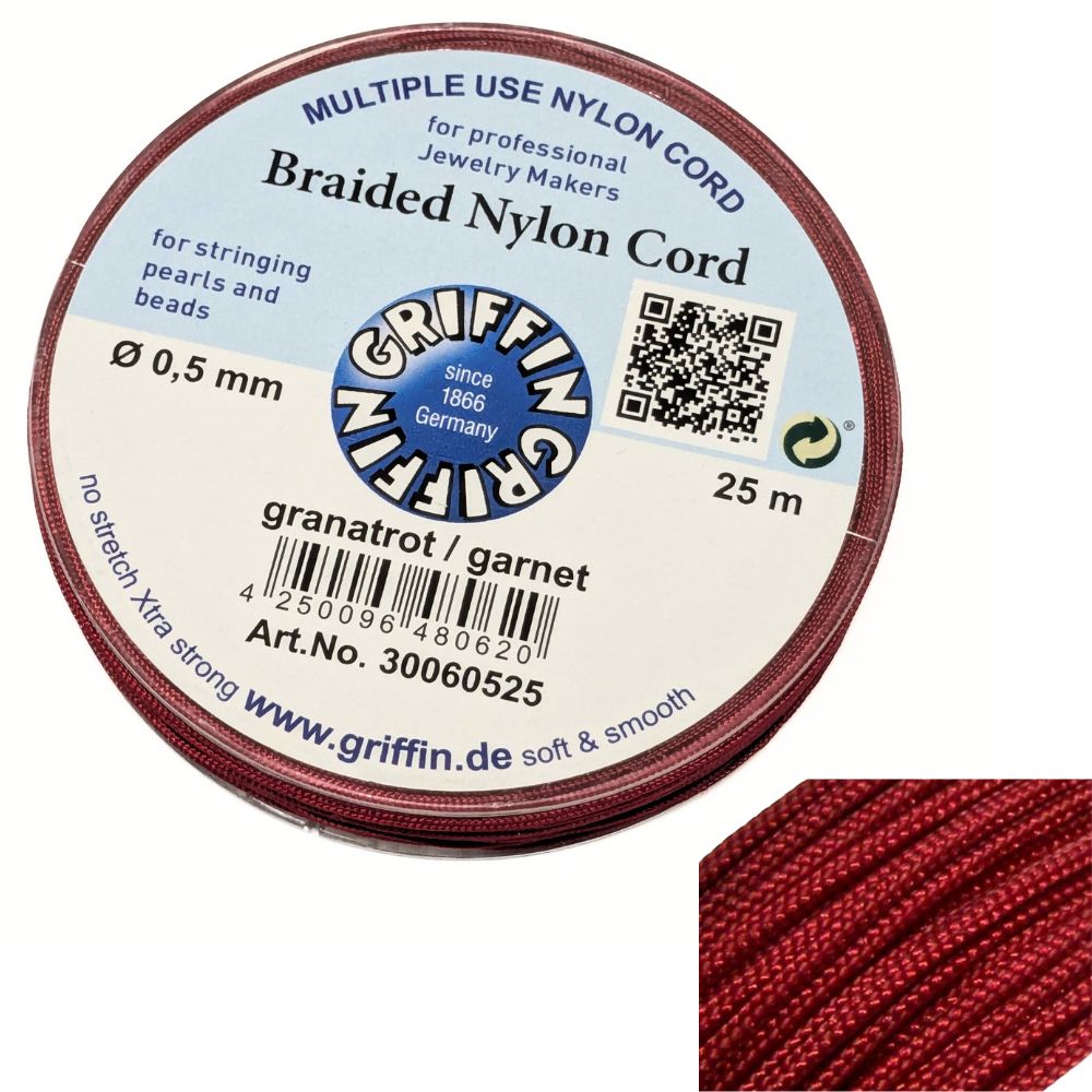 Bobina Hilo Trenzado europeo Griffin 0,5mm Garnet 25mts