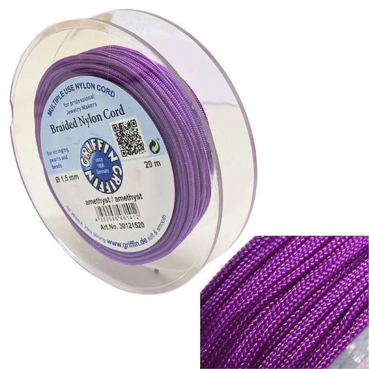 Bobina Hilo Trenzado europeo Griffin - 1,5mm - Amethyst x 20mts