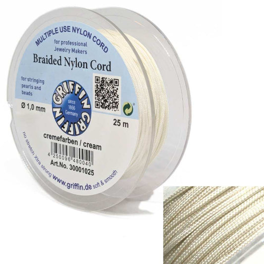 Griffin European Braided Thread Spool -1mm- Cream x 25mts