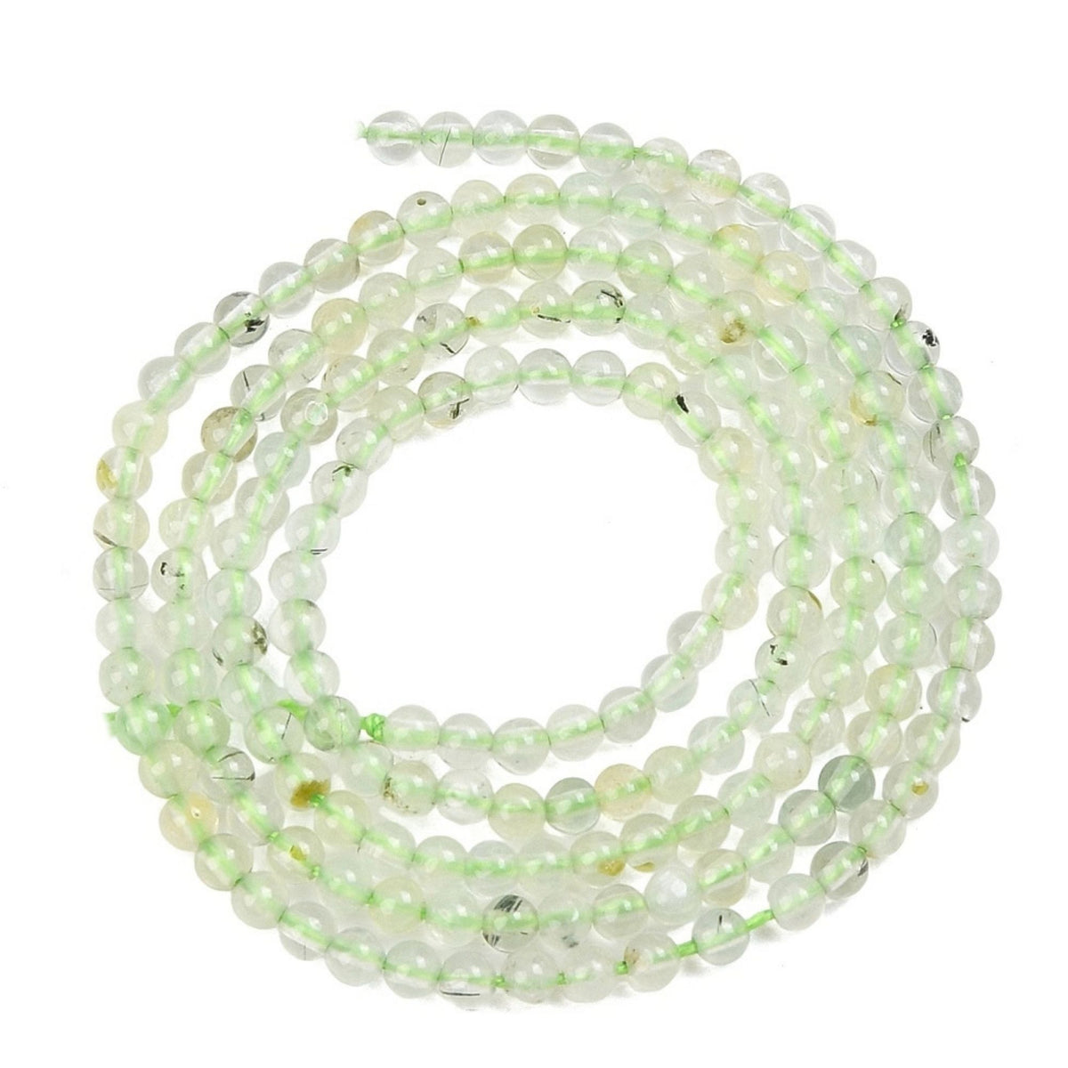 Tira de Cuentas de Prehnita Natural Redondas de 2 mm - 140 unidades approx