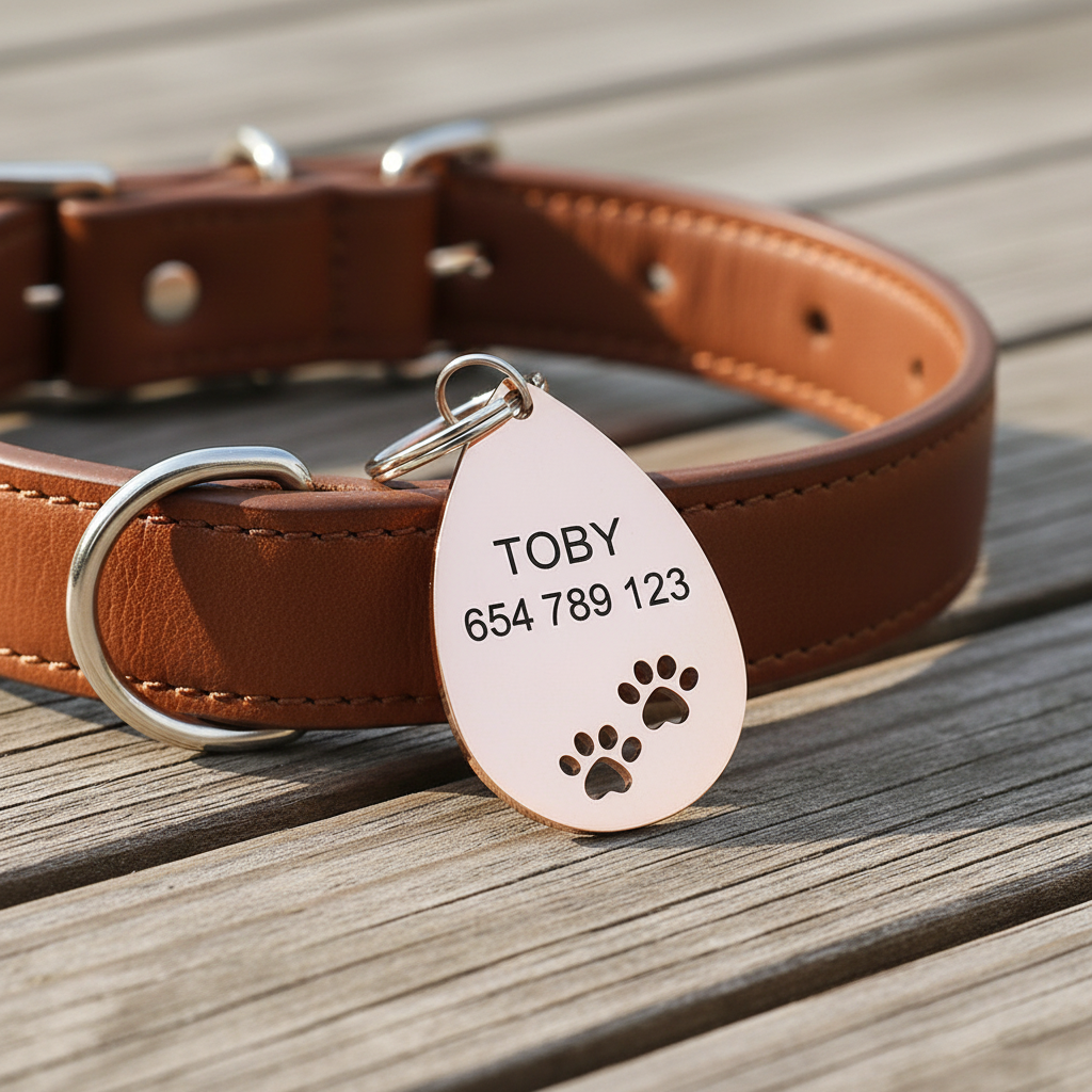 Llavero cobre como chapa identificativa TOBY