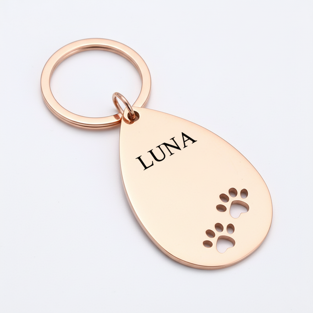 Llavero cobre con grabado LUNA