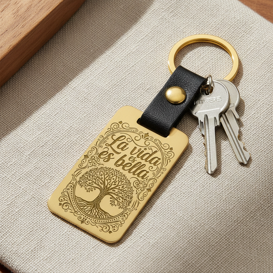 Llavero con grabado grande y nuevo fondo