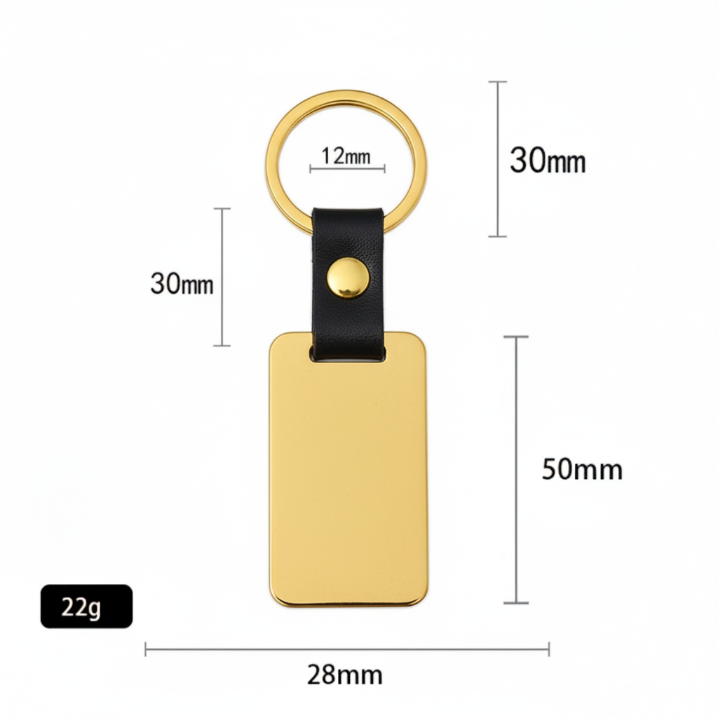 Llavero con medidas - versión dorada