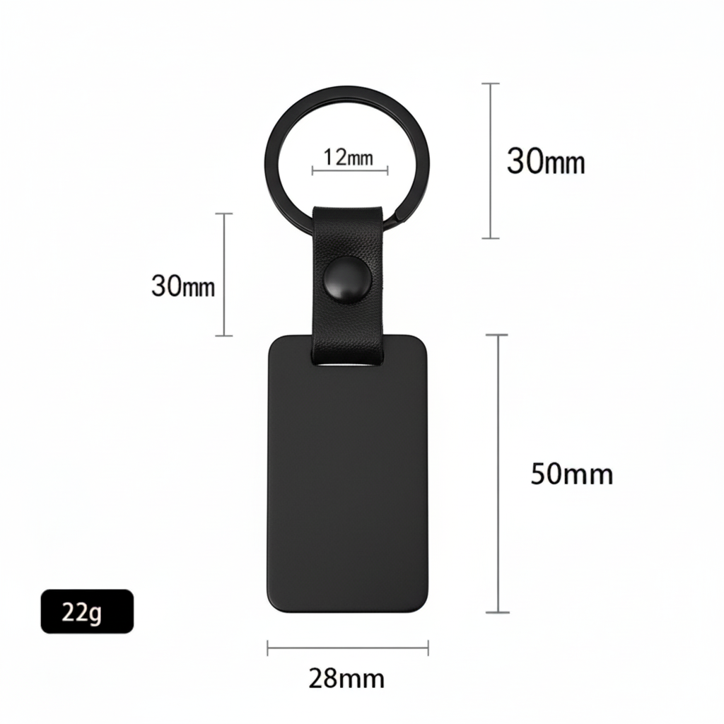 Llavero con medidas - versión negra