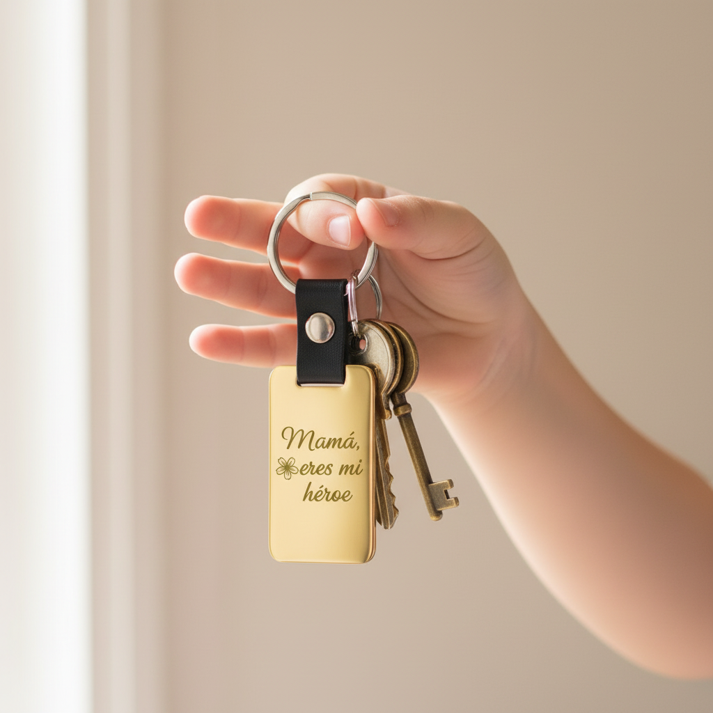 Llavero Día de la Madre sostenido por niño