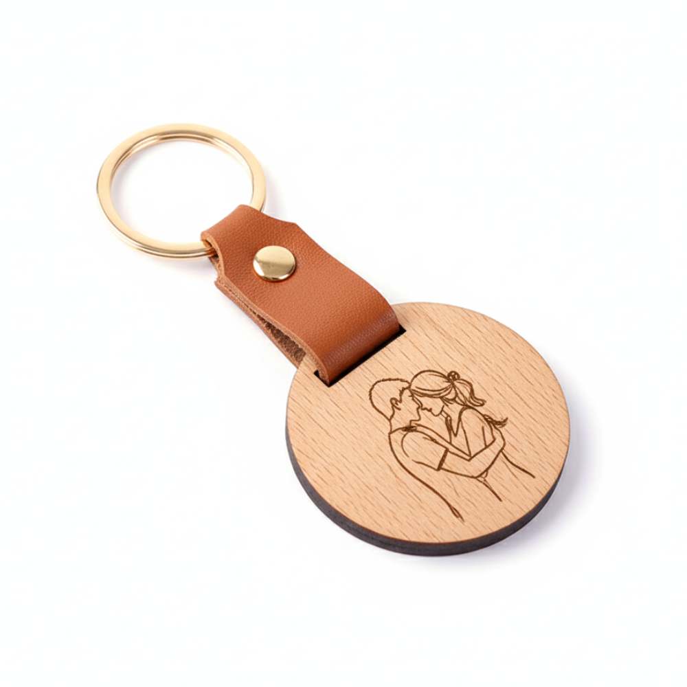 Llavero personalizado de madera ideal para regalos únicos.