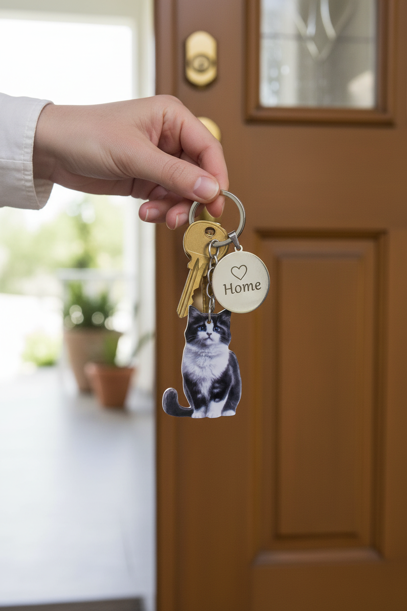 Llavero original gato con llaves casa
