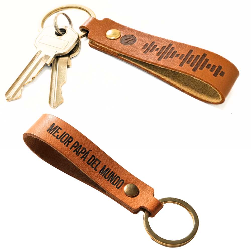 llavero personalizable con grabado en simil cuero