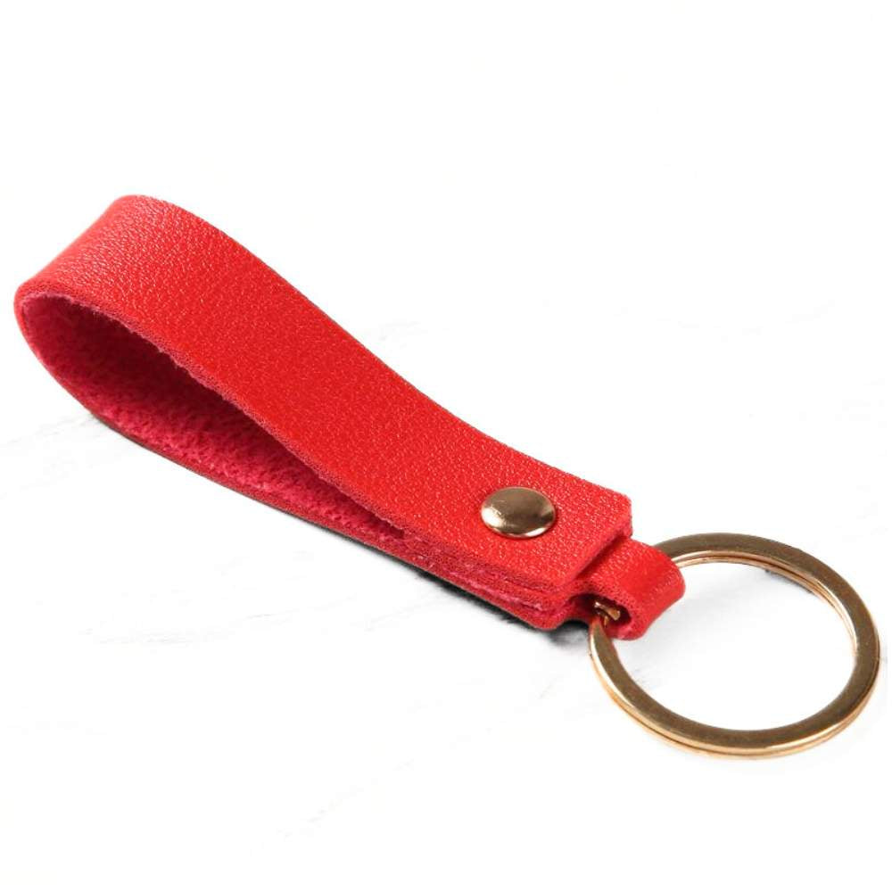 Llavero personalizado de cuero sintético rojo para grabar