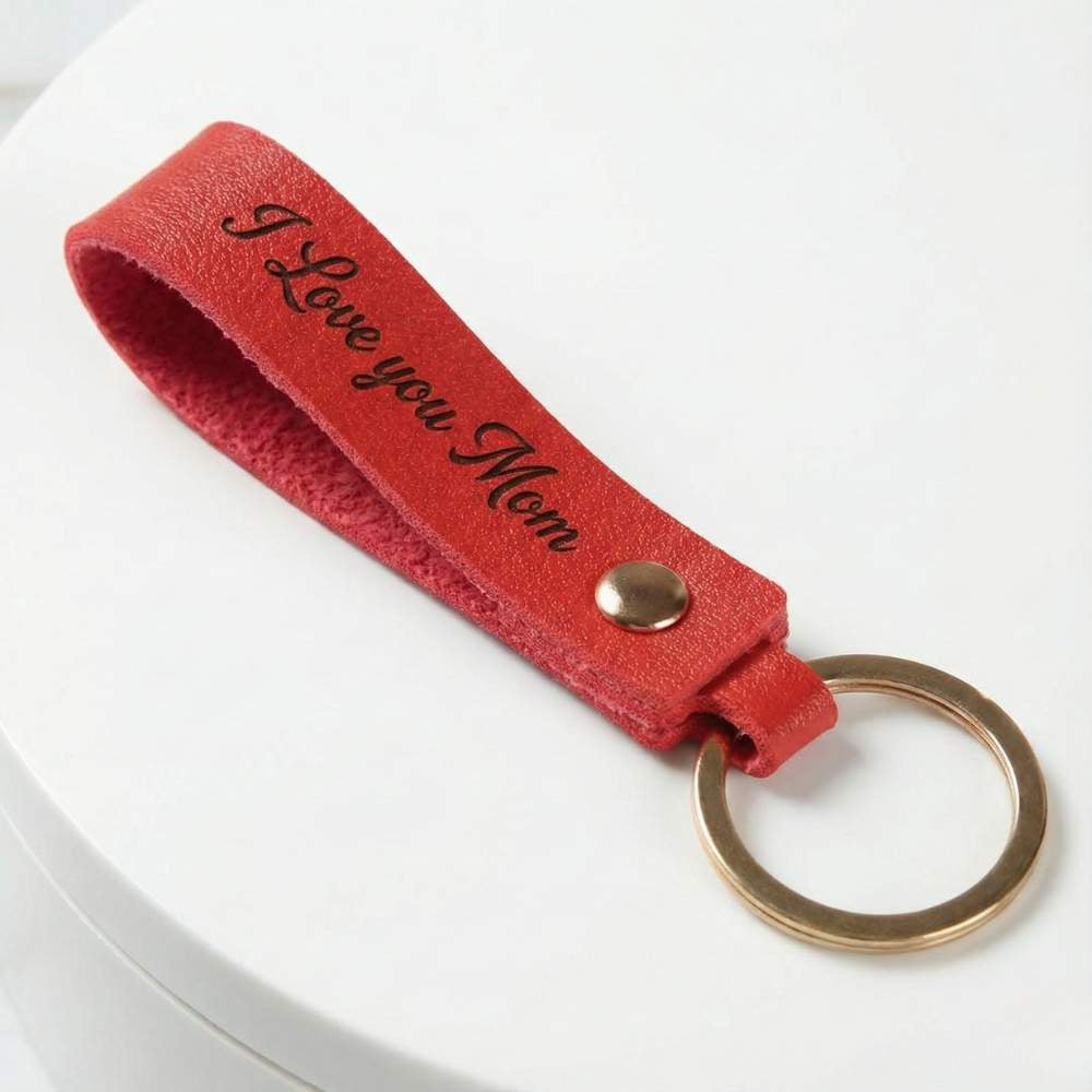 Detalle del llavero personalizable con clip metálico resistente