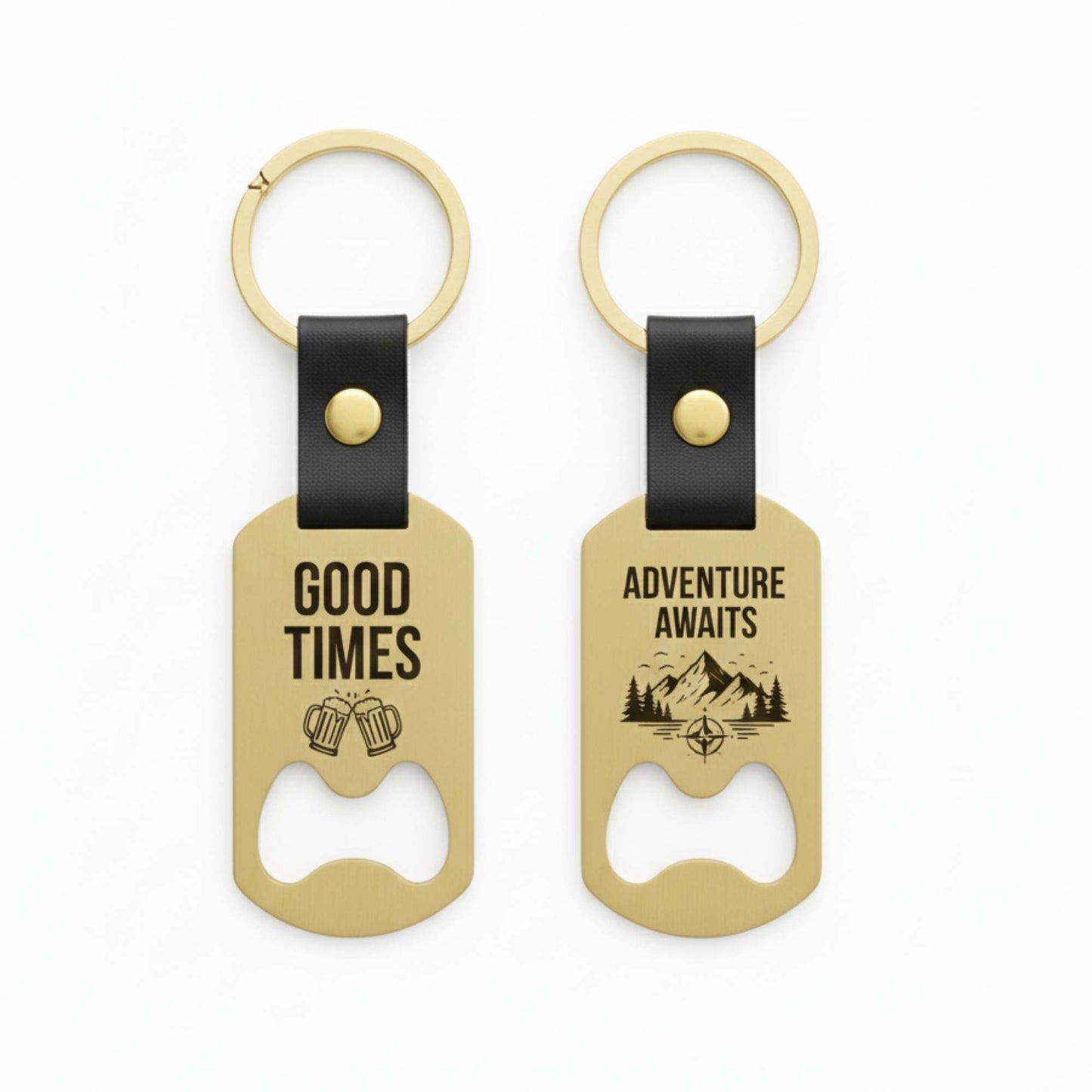 Llavero personalizado con grabado especial "CELEBRATE & CHERISH" sobre fondo de mármol, destacando su diseño sofisticado.