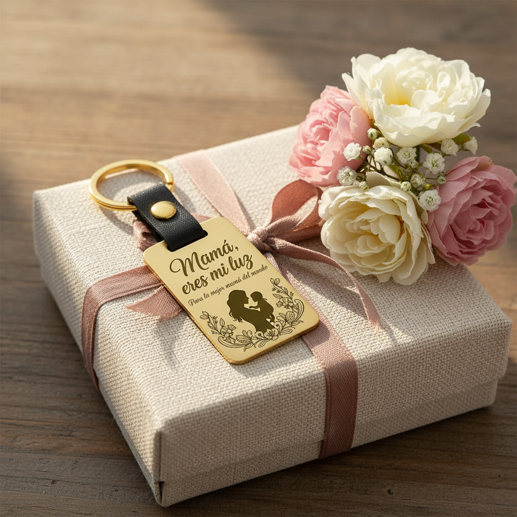 Llavero personalizado con dedicatoria a mamá