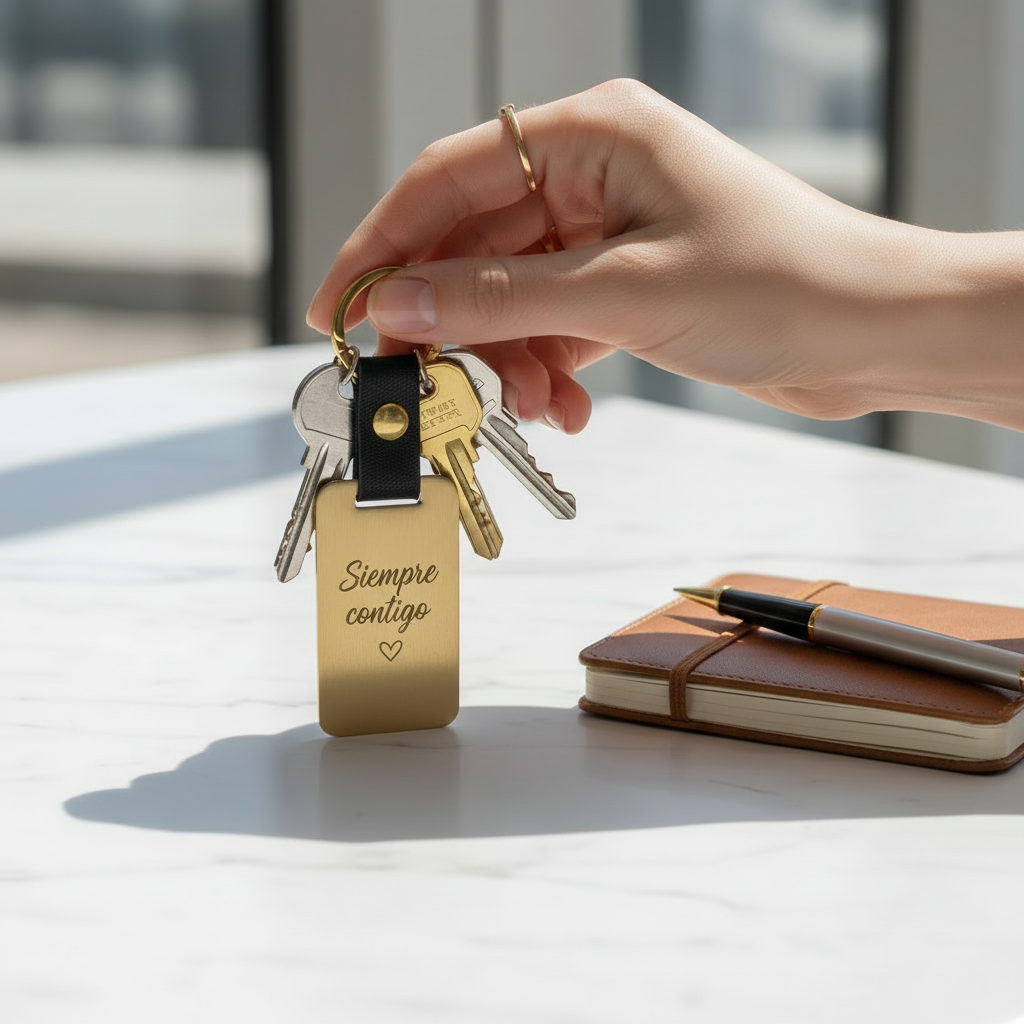 Llavero personalizado con frase grabada