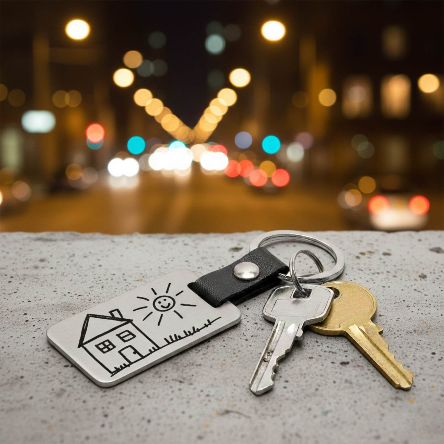 Llavero personalizado unisex con placa metálica para grabado láser