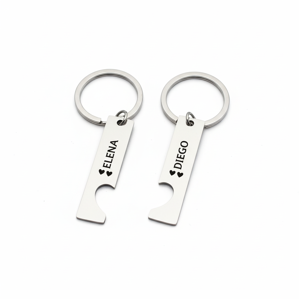 Llavero puzzle con ELENA y DIEGO vertical