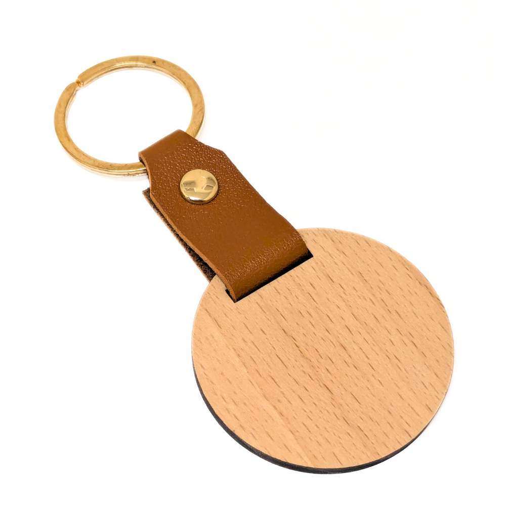 Llavero personalizado de madera con dibujo hecho a medida.