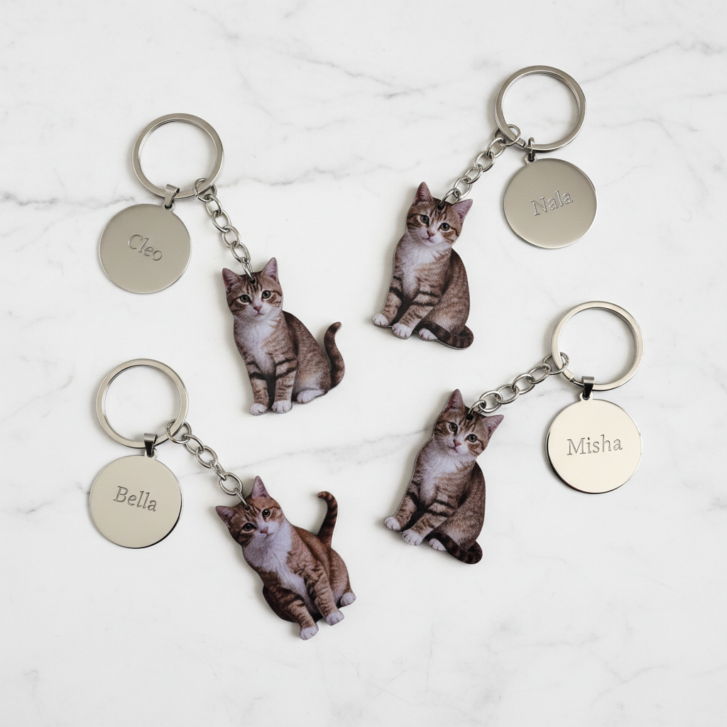 Llaveros personalizados gatito atigrado varios nombres, llavero personalizado mascotas económico