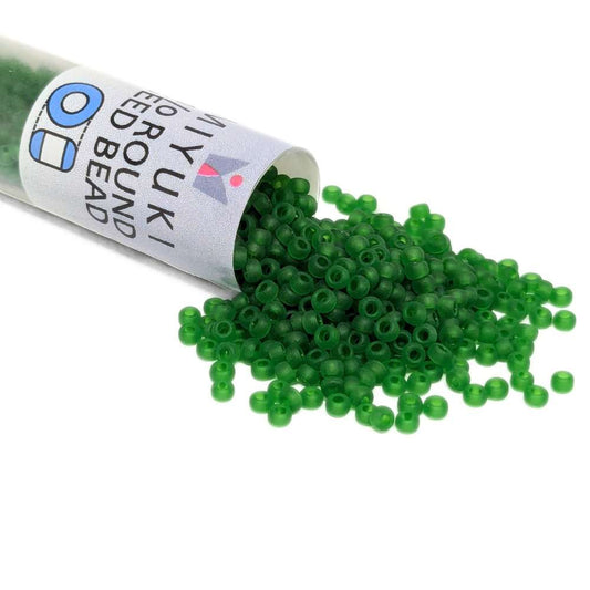 Miyuki Seed Beads Tube 11/0 "Matte Transparent Green" Color 146F