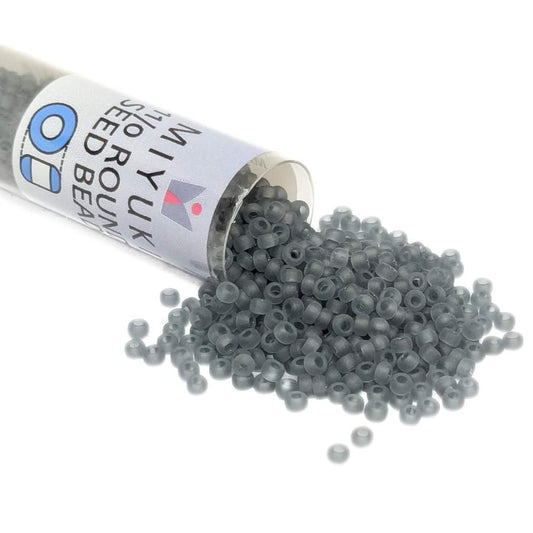 Miyuki Seed Beads Tube 11/0 "Matte Transparent Gray" Color 152F