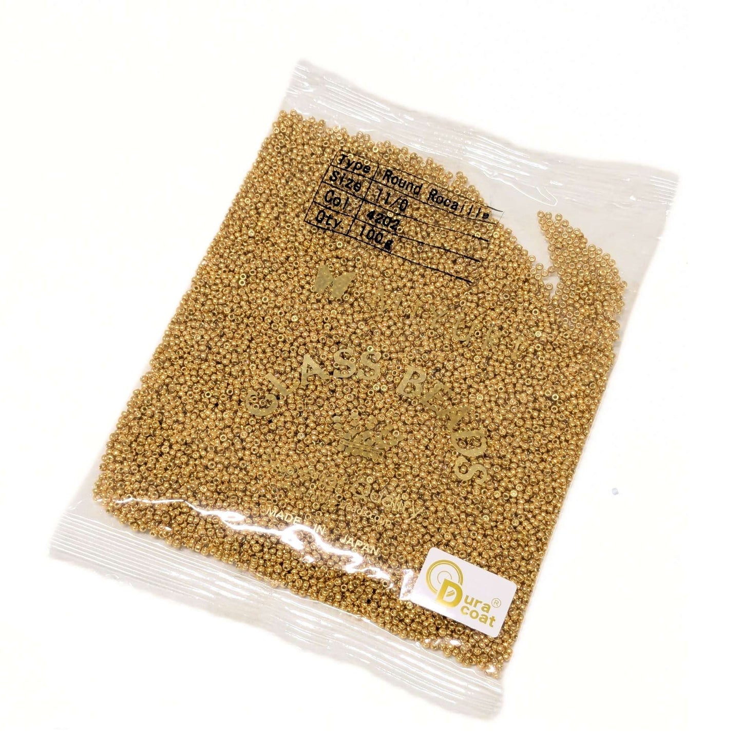 100 gr. 11/0 MIYUKI rocalla 4202 Duracoat Galvanizado Dourado