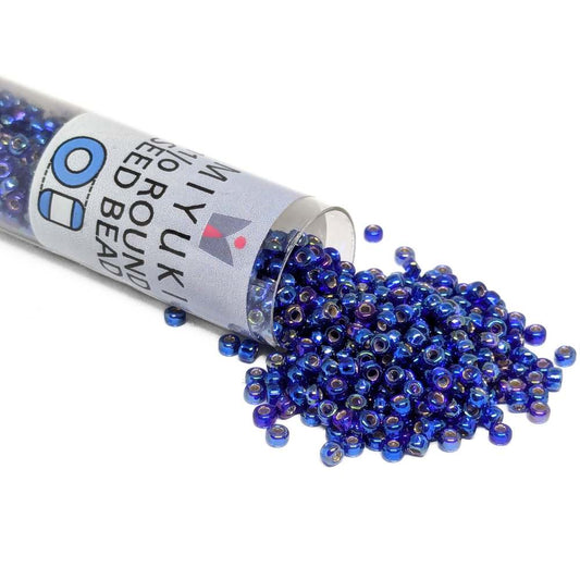 Miyuki Seed Beads Tube 11/0 "Silver Lined Cobalt AB" Color 1020