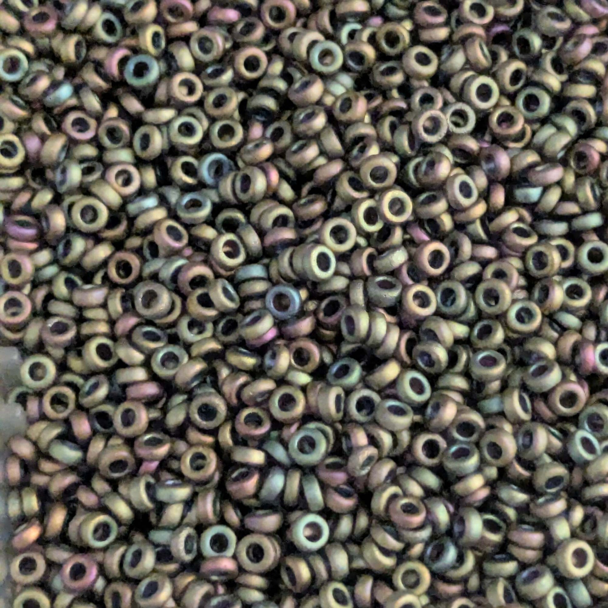 distanciadores miyuki 2,2mm matte metallic khaki iris