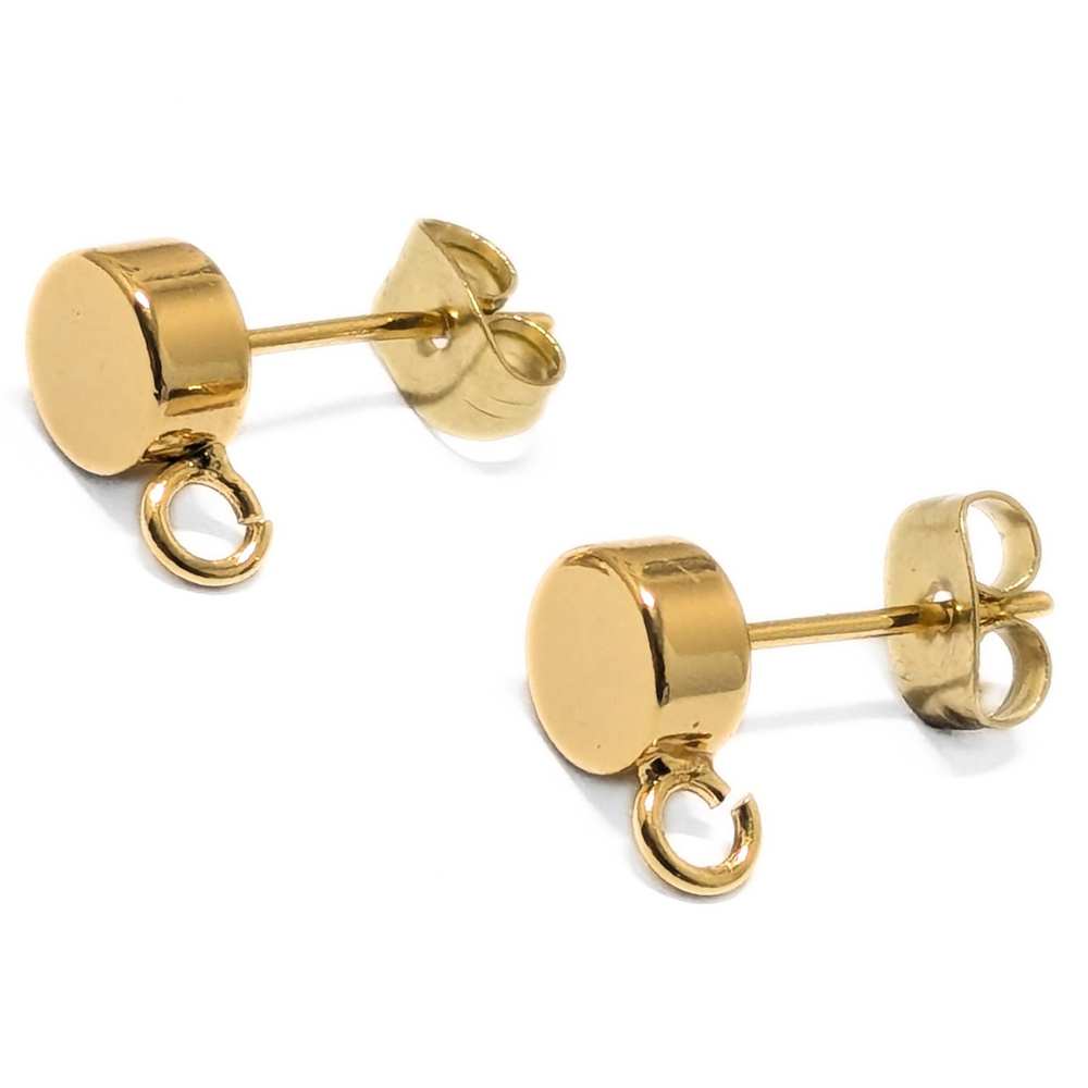 Pendientes con chapado de oro 18k con anilla