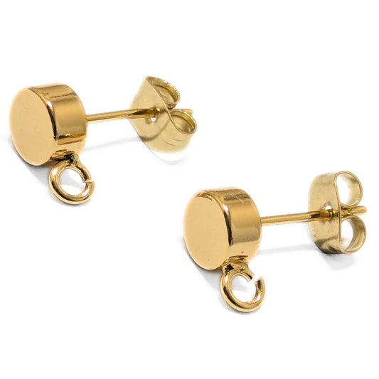Pendientes con chapado de oro 18k con anilla