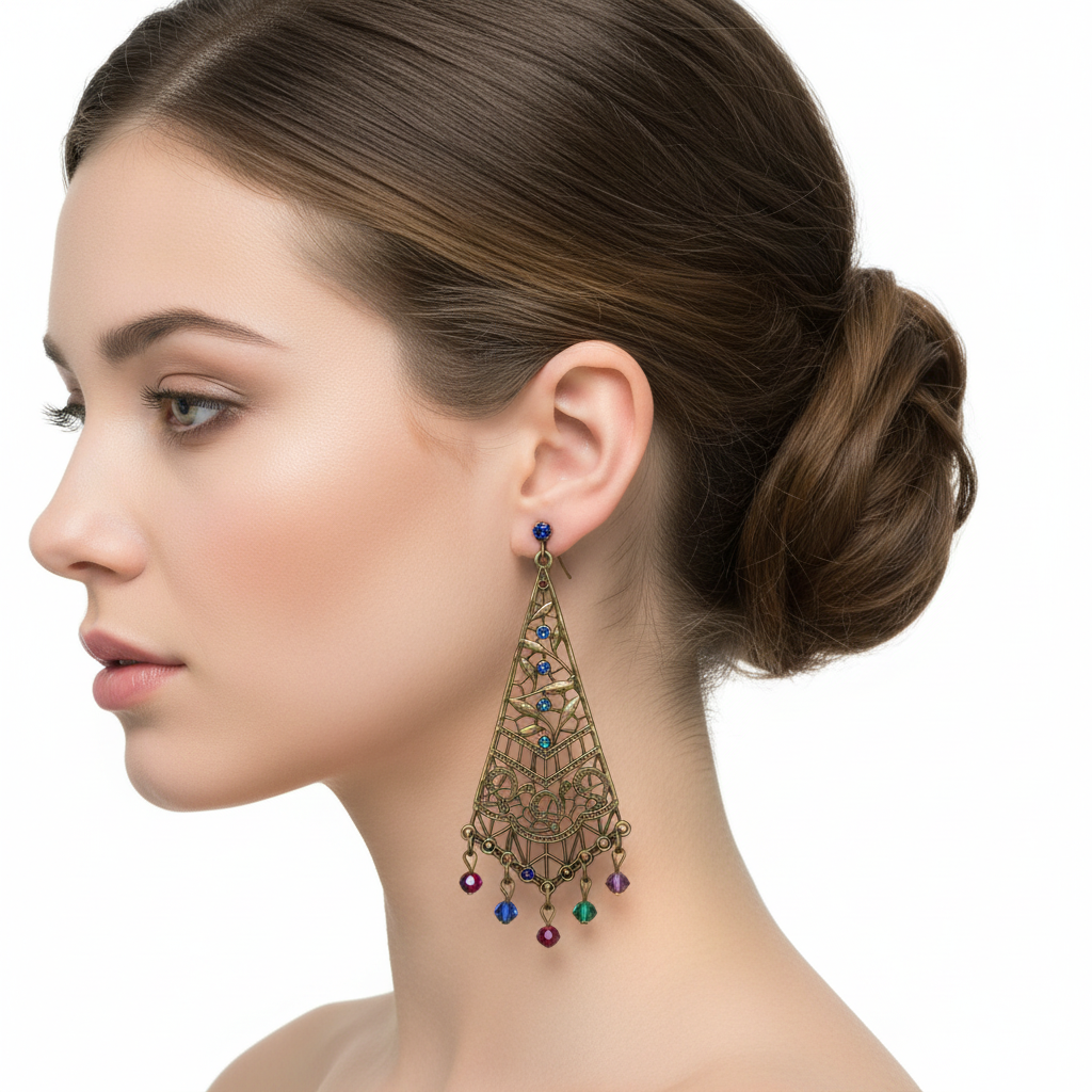 Pendientes coloridos con abalorios