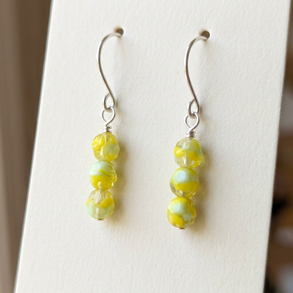 Pendientes con cuentas facetadas de 4 mm Funny Summer