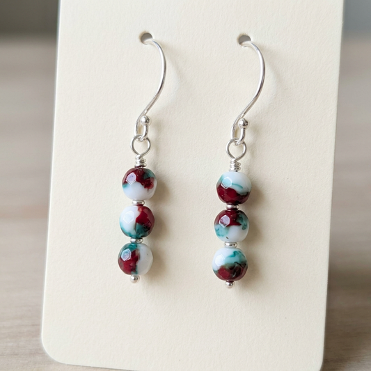 Pendientes con cuentas facetadas de 4 mm Funny Winter