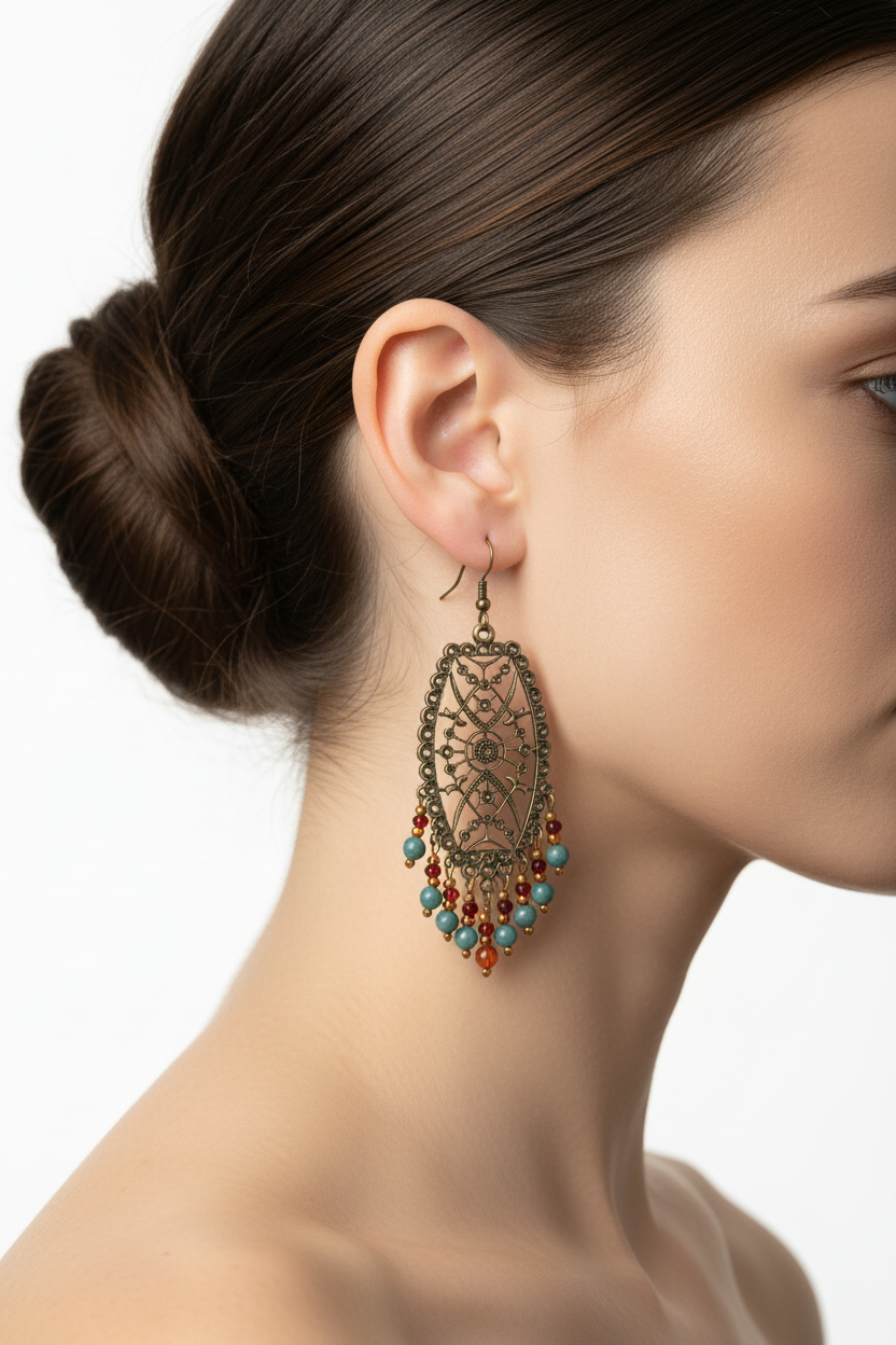 Pendientes con ganchos hippie - estilo elegante