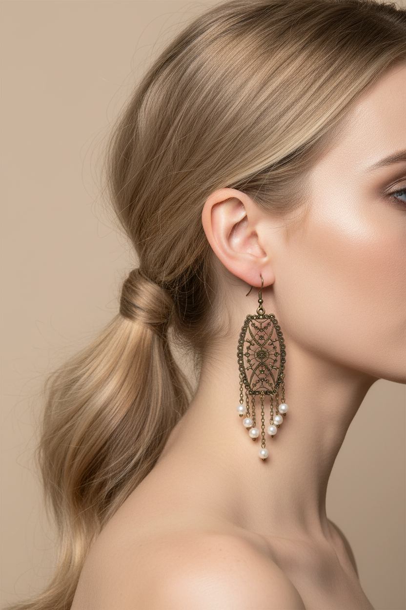 Pendientes con ganchos hippie - estilo vintage