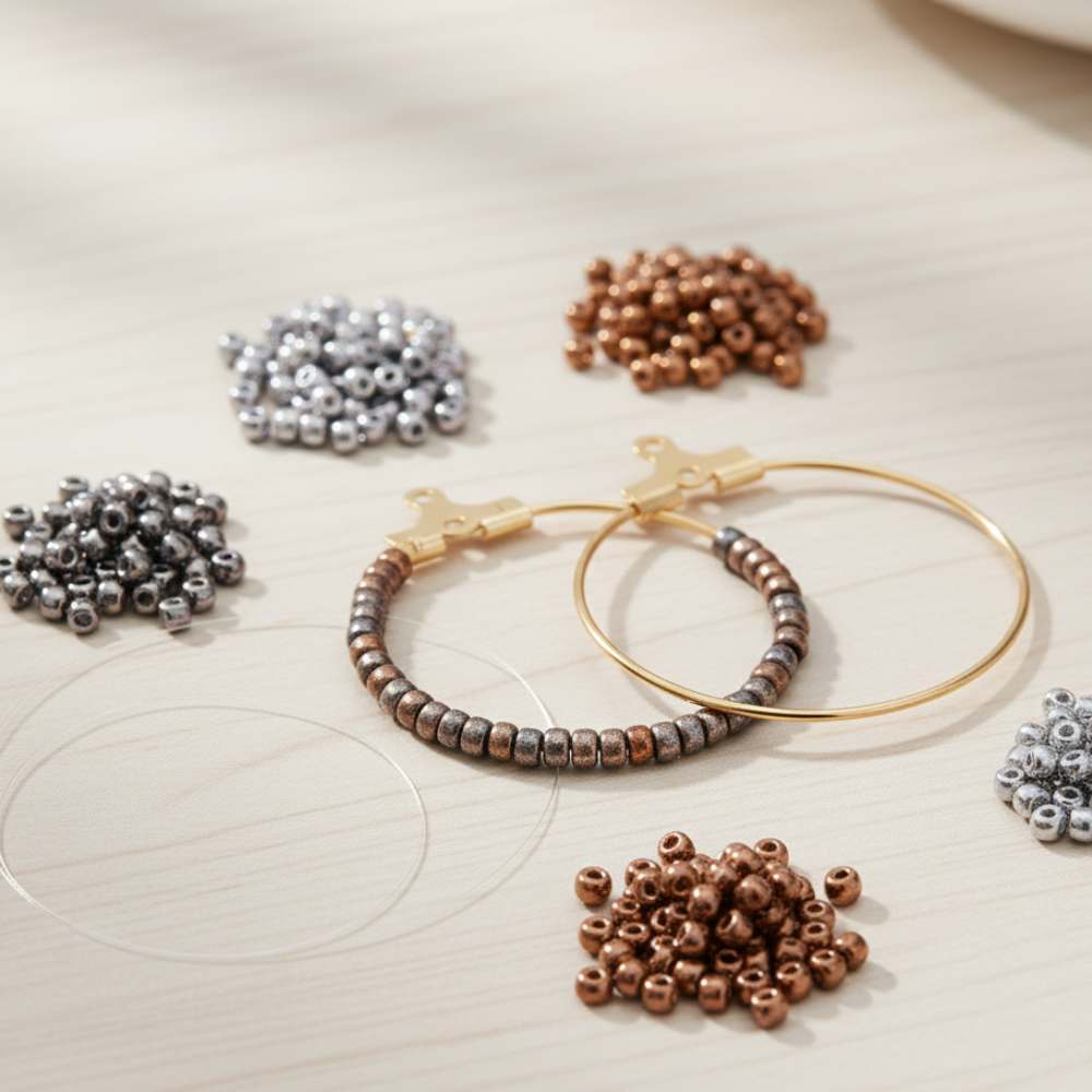 Base de pendiente en forma de aro con baño real de oro 18K