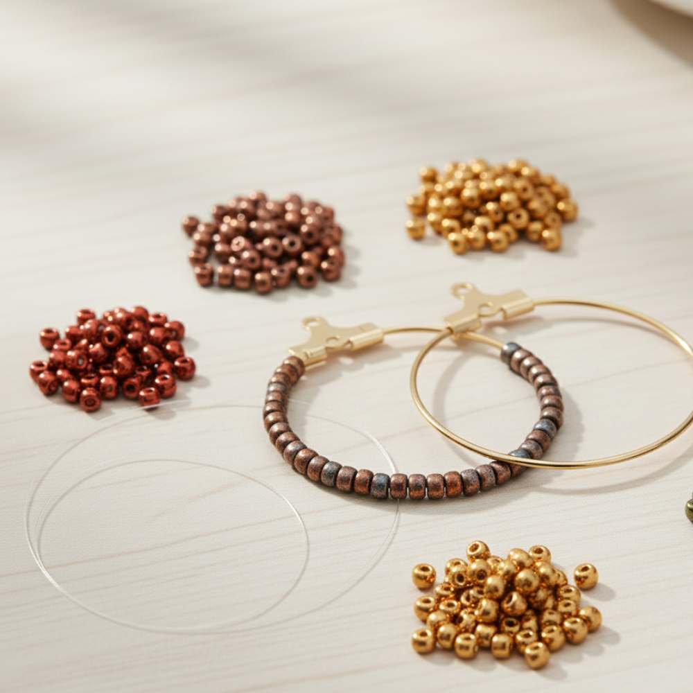 Componente para joyería en forma de aro, acero inoxidable chapado en oro