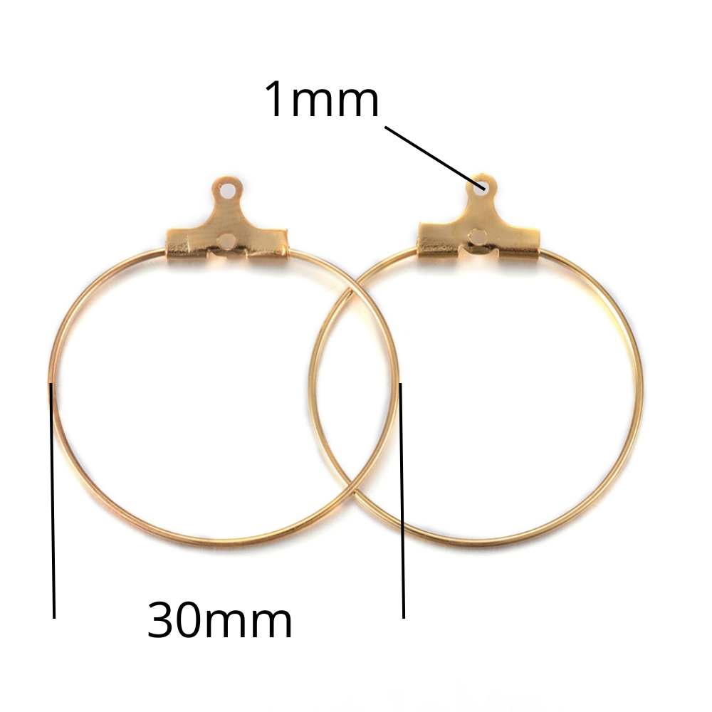 Aro dorado para colgantes y pendientes hechos a mano