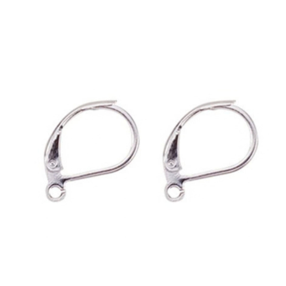 2x Pendientes Gancho Cerrado acero inoxidable plateado 10x15mm