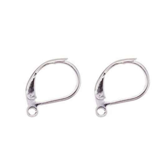 2x Pendientes Gancho Cerrado acero inoxidable plateado 10x15mm