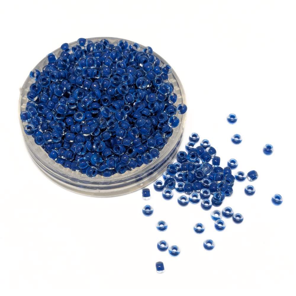 10 g de perles de rocaille Preciosa 11/0 2 mm, doublure bleu intense Terra