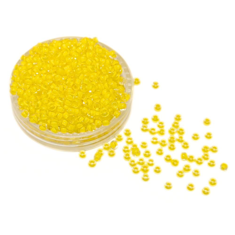 10 g de perles de rocaille Preciosa 11/0 2 mm Terra Intensive Lining Jaune