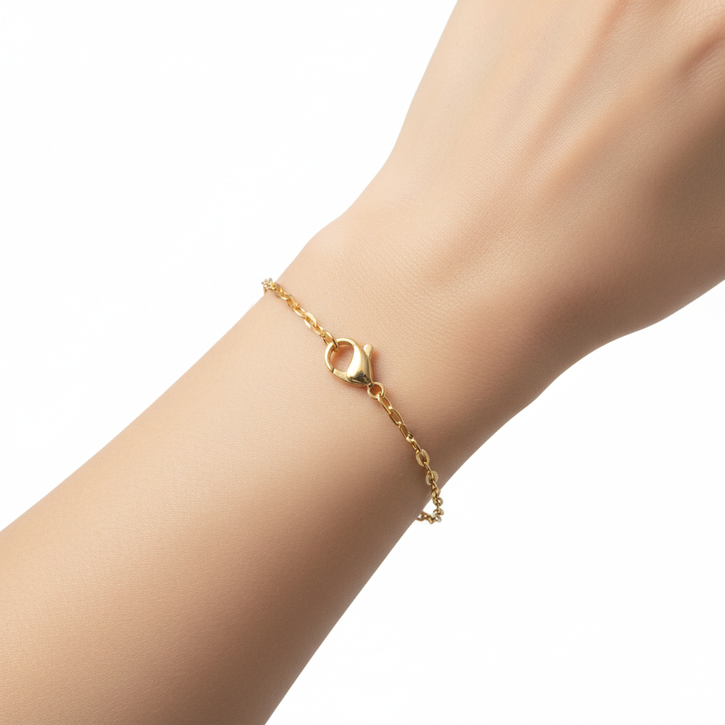 Pulsera cadena dorada con cierre mosquetón