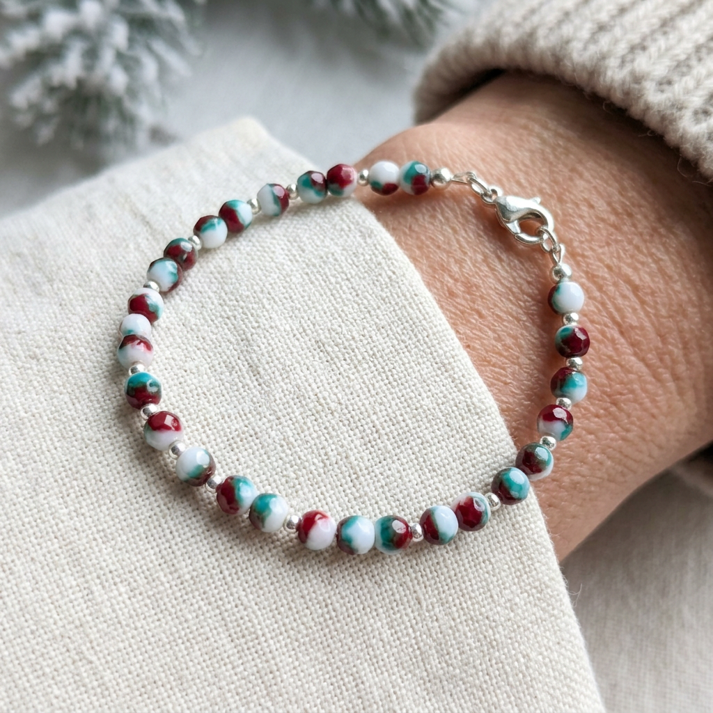Pulsera con cuentas facetadas de 4 mm Funny Winter